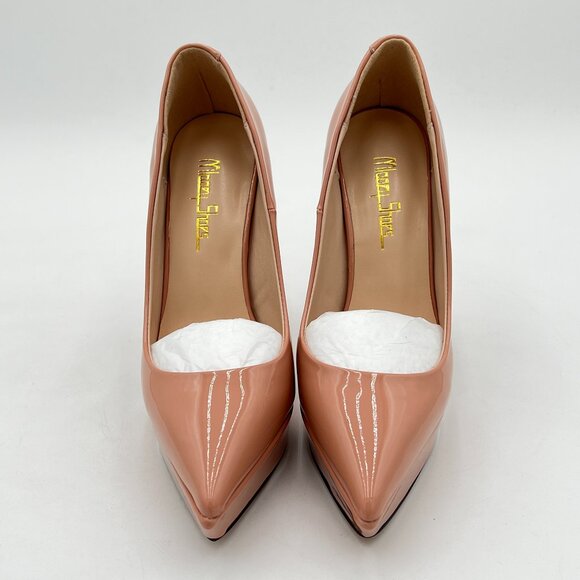 Milooey shoes Nude Pointed Toe Slip On Platform Pumps Sexy High Heels Shoes - Picture 3 of 6